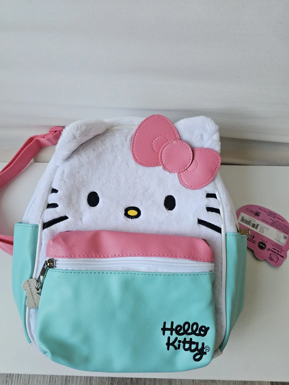 Sanrio Hello Kitty Plush Mini Backpack Teal Pink NWT